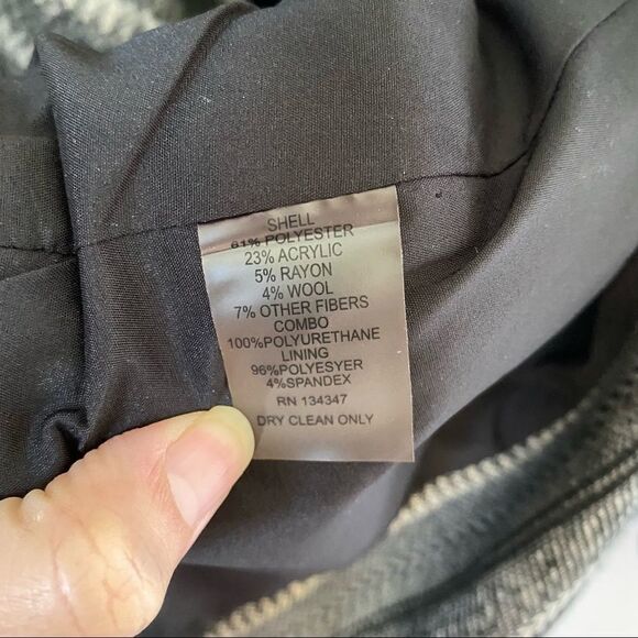 Vakko Sport Women’s Open Drape Front Faux Leather Wool Blend Jacket - Picture 6 of 7